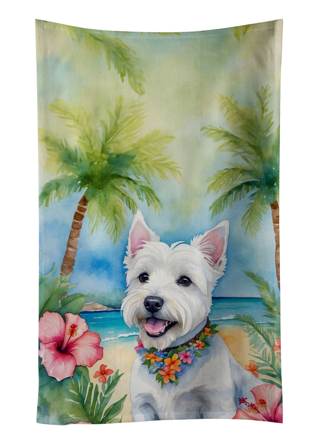 Buy this Westie Luau Kitchen Towel