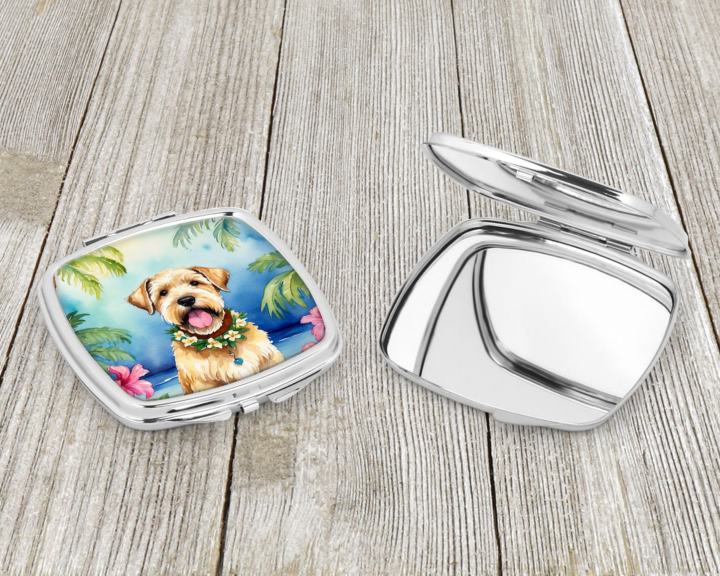 Wheaten Terrier Luau Compact Mirror