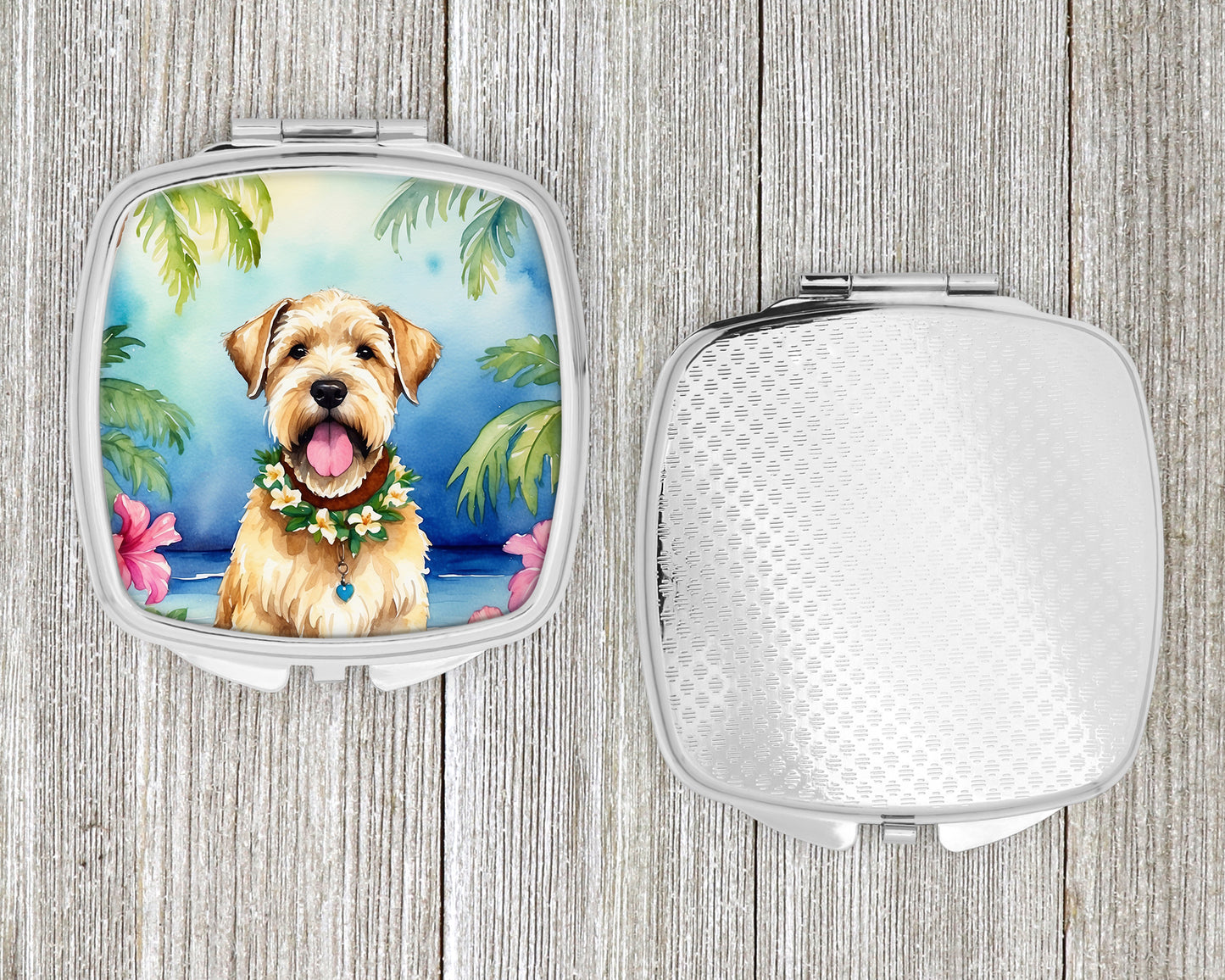 Wheaten Terrier Luau Compact Mirror