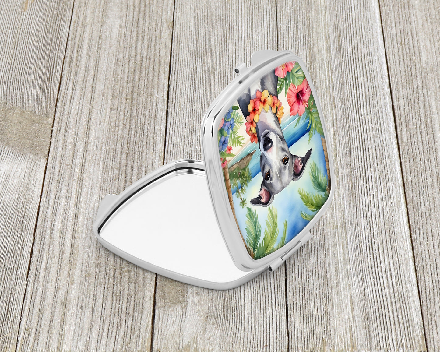 Whippet Luau Compact Mirror