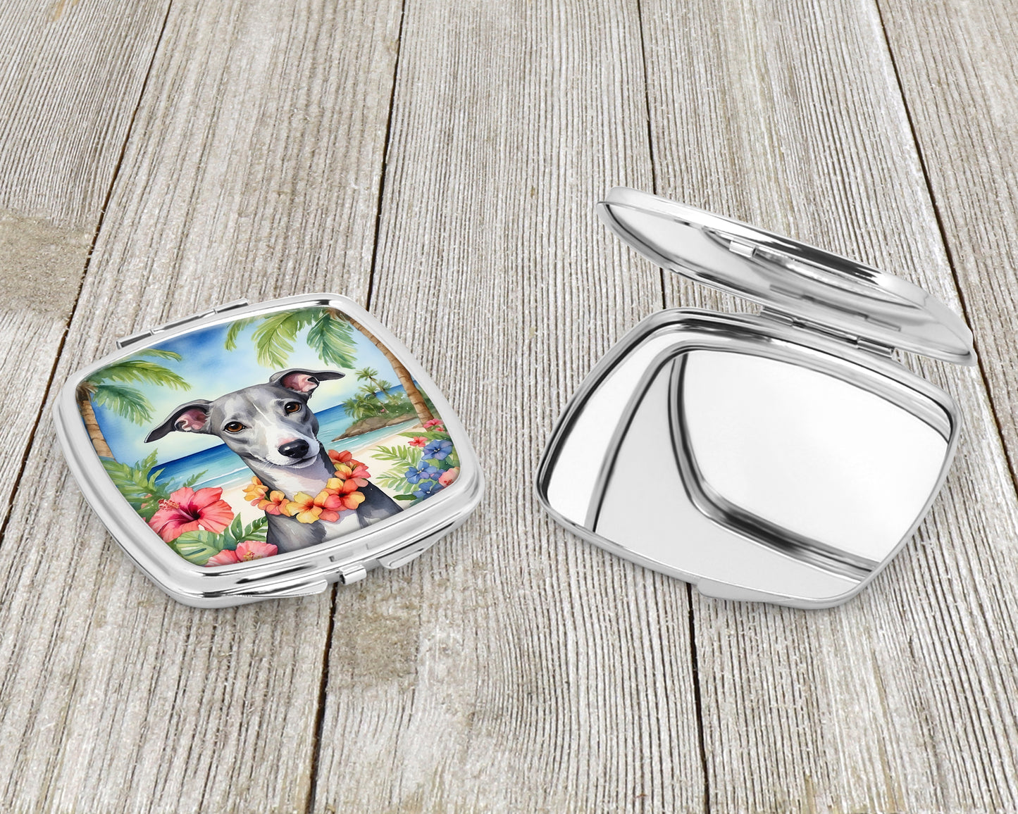 Whippet Luau Compact Mirror