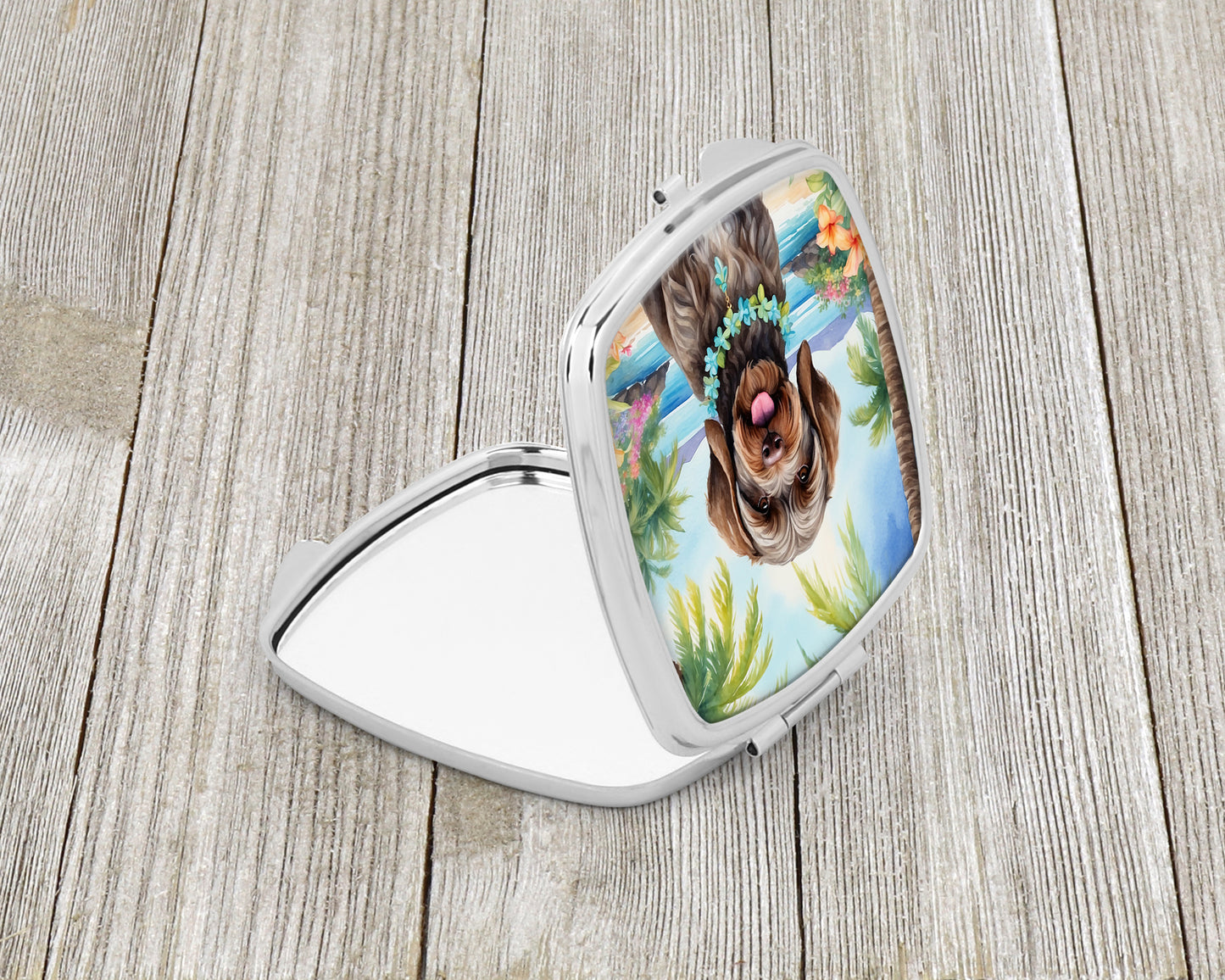 Wirehaired Pointing Griffon Luau Compact Mirror