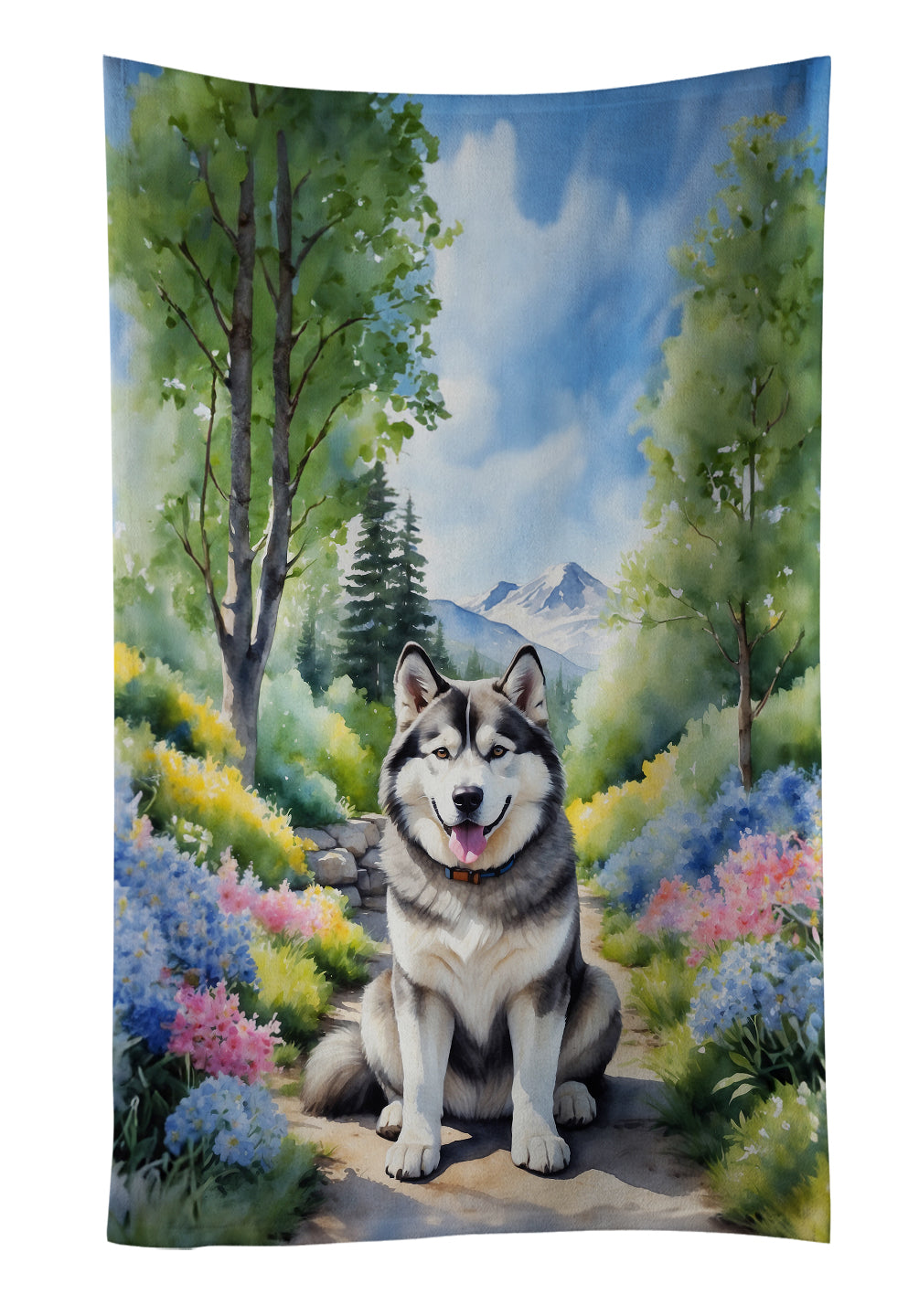 Buy this Alaskan Malamute Spring Garden Kitchen Towel