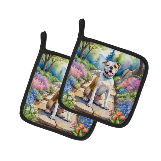 Buy this American Bulldog Spring Garden Pair of Pot Holders