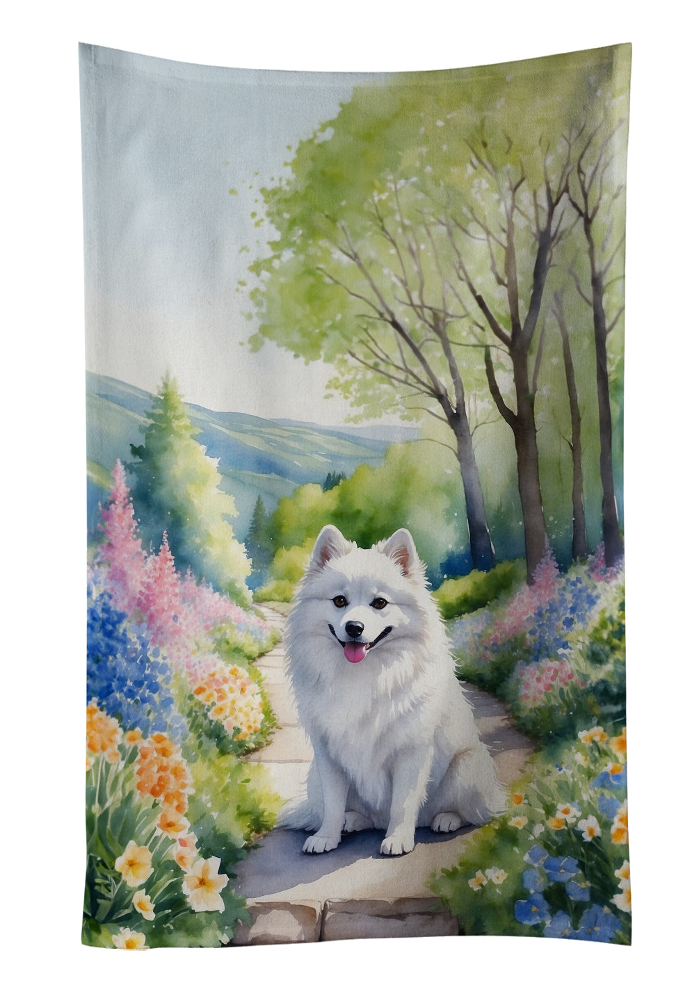 Buy this American Eskimo Spring Garden Kitchen Towel