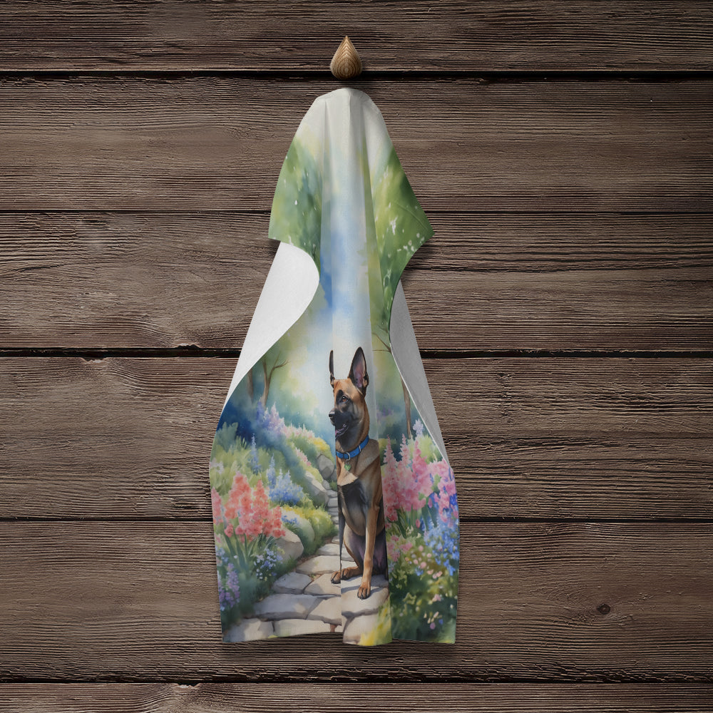 Belgian Malinois Spring Garden Kitchen Towel