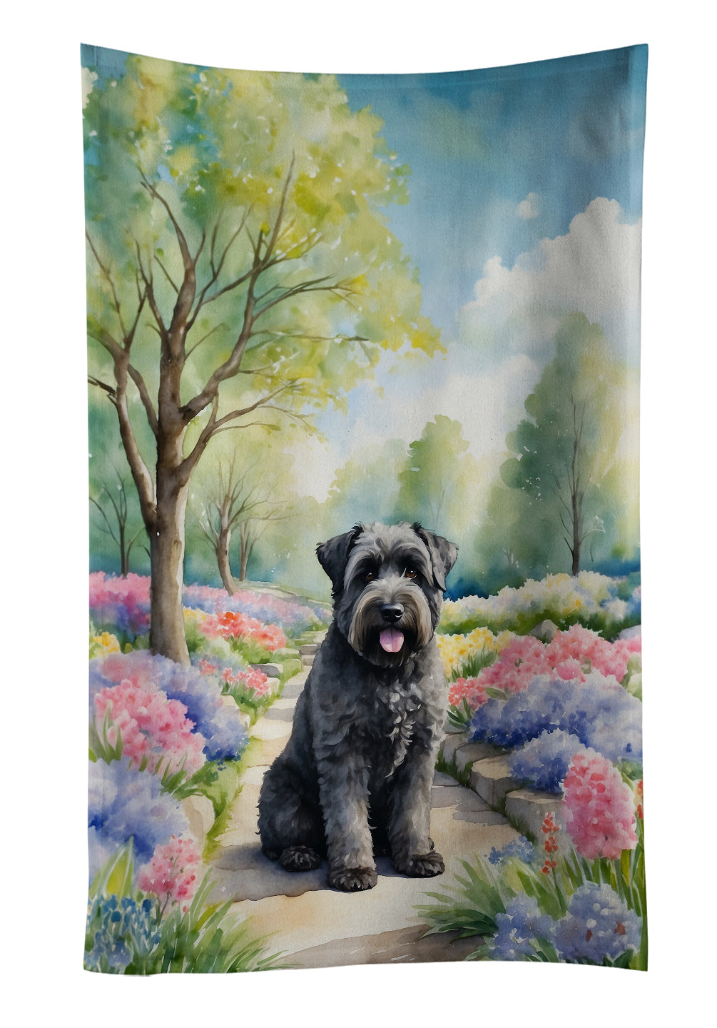 Buy this Bouvier des Flandres Spring Path Kitchen Towel