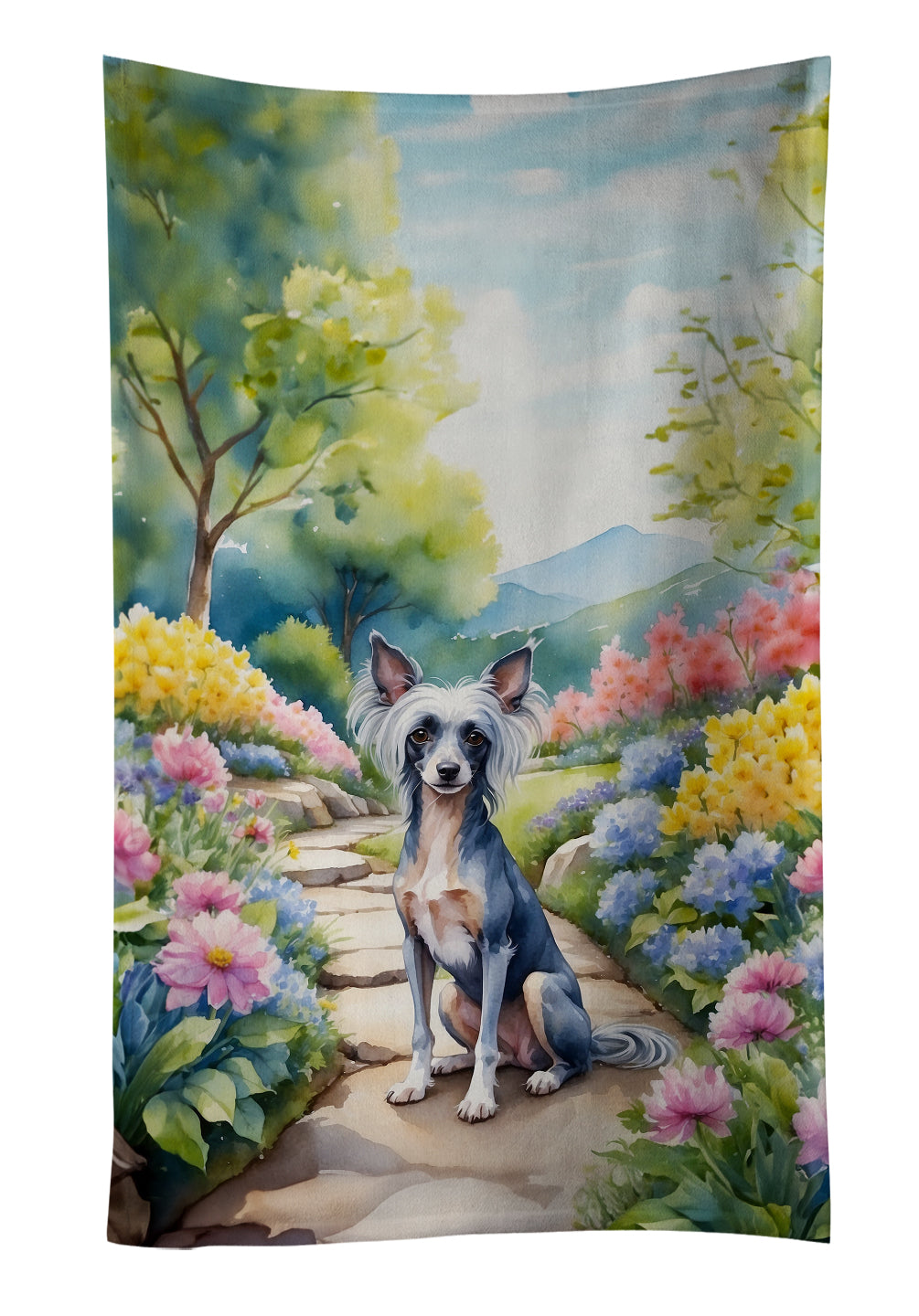 Buy this Chinese Crested Spring Path Kitchen Towel