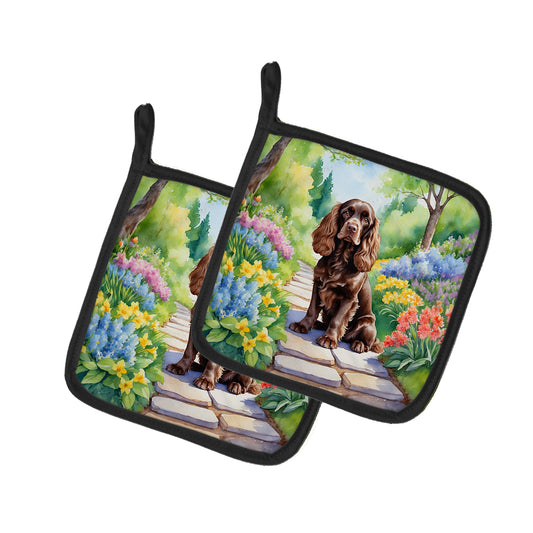 Buy this Cocker Spaniel Spring Path Pair of Pot Holders