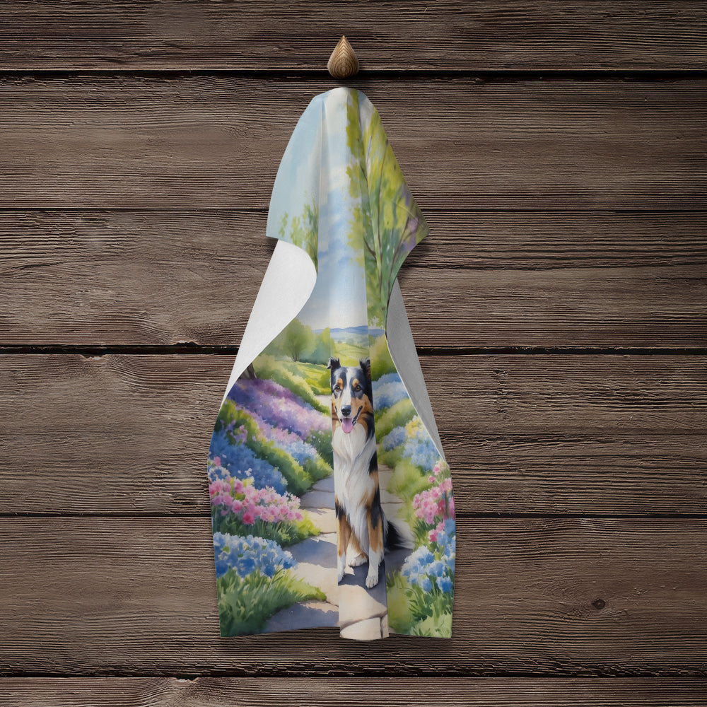 Collie Spring Path Kitchen Towel