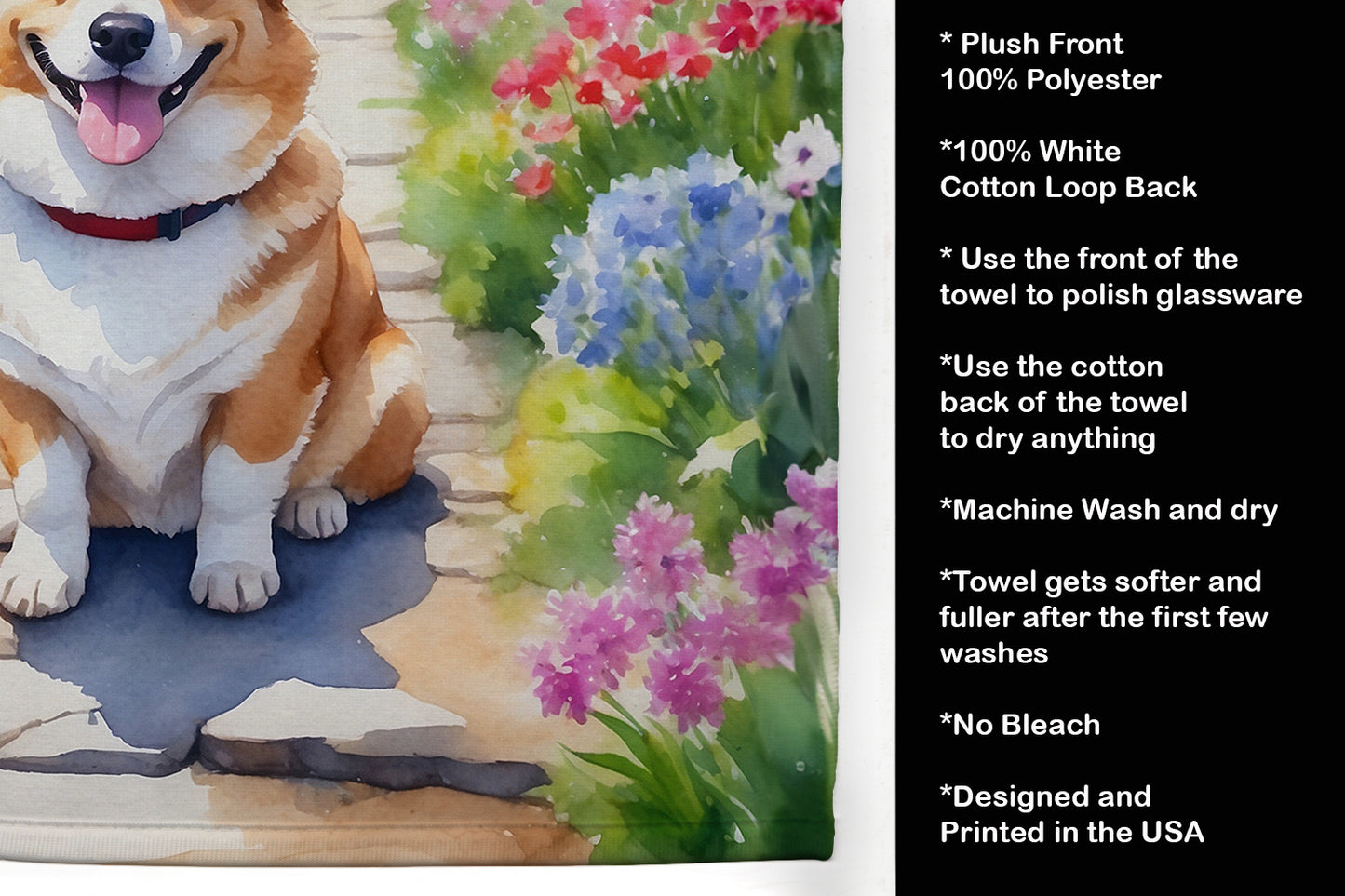 Corgi Spring Path Kitchen Towel