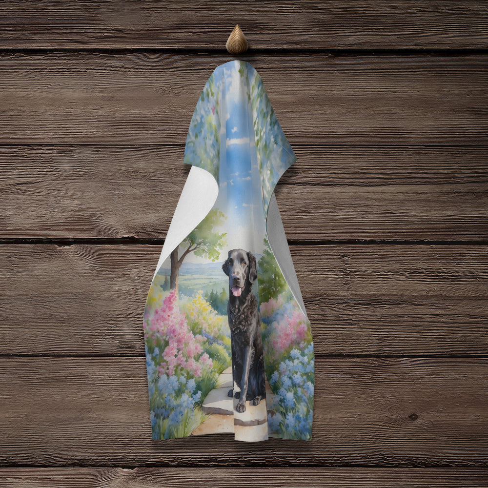 Curly-Coated Retriever Spring Path Kitchen Towel