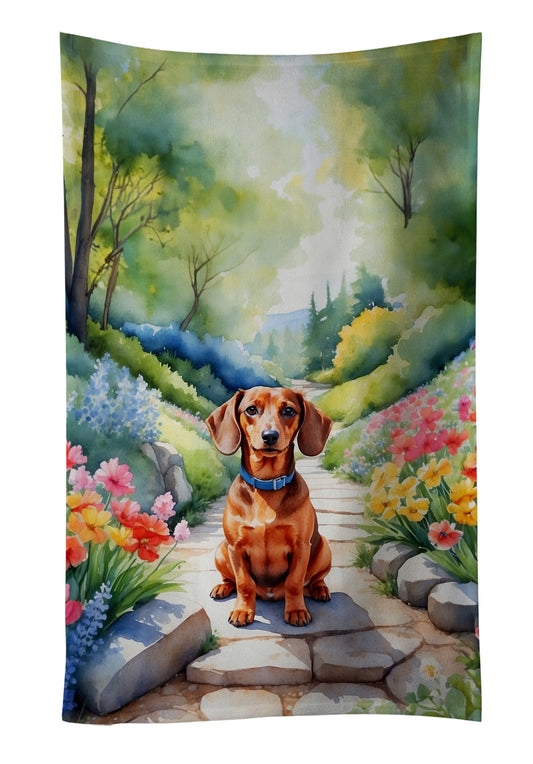 Buy this Dachshund Spring Path Kitchen Towel