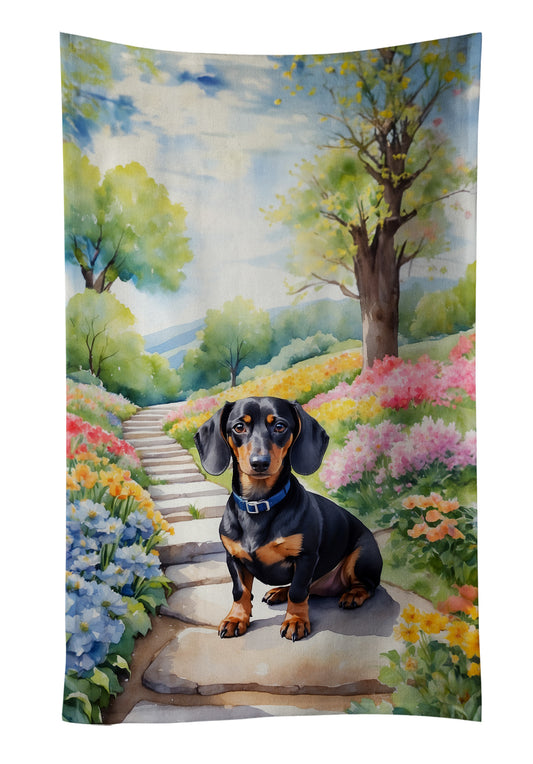 Buy this Dachshund Spring Path Kitchen Towel