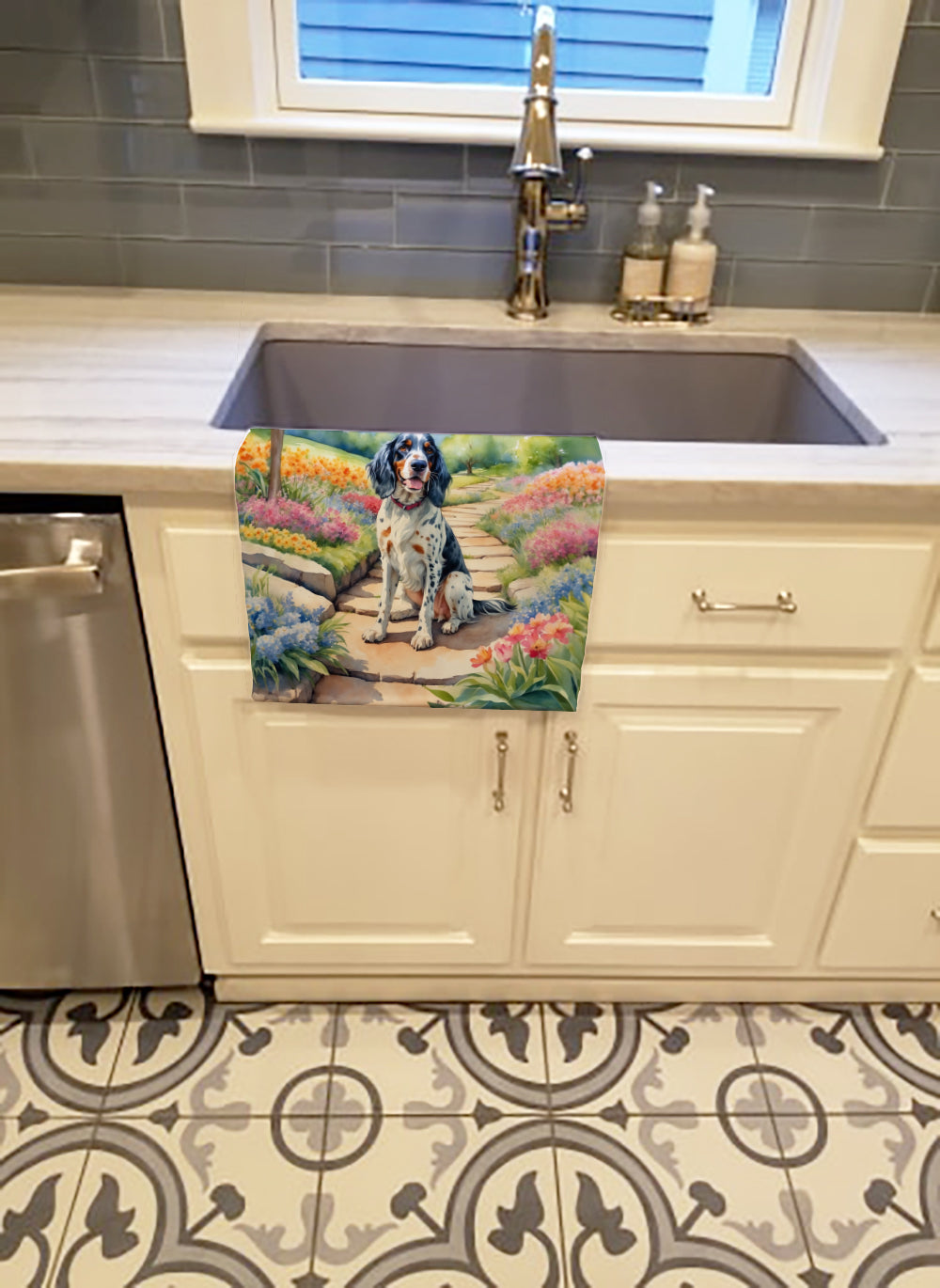 English Setter Spring Path Kitchen Towel