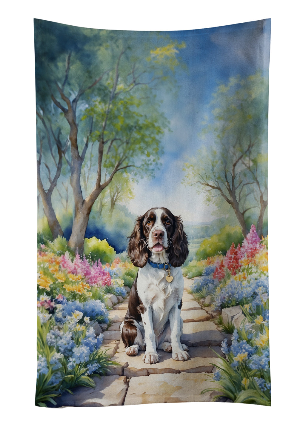 Buy this English Springer Spaniel Spring Path Kitchen Towel