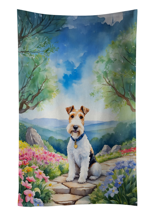 Buy this Fox Terrier Spring Path Kitchen Towel