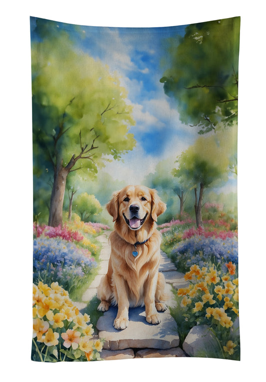 Buy this Golden Retriever Spring Path Kitchen Towel