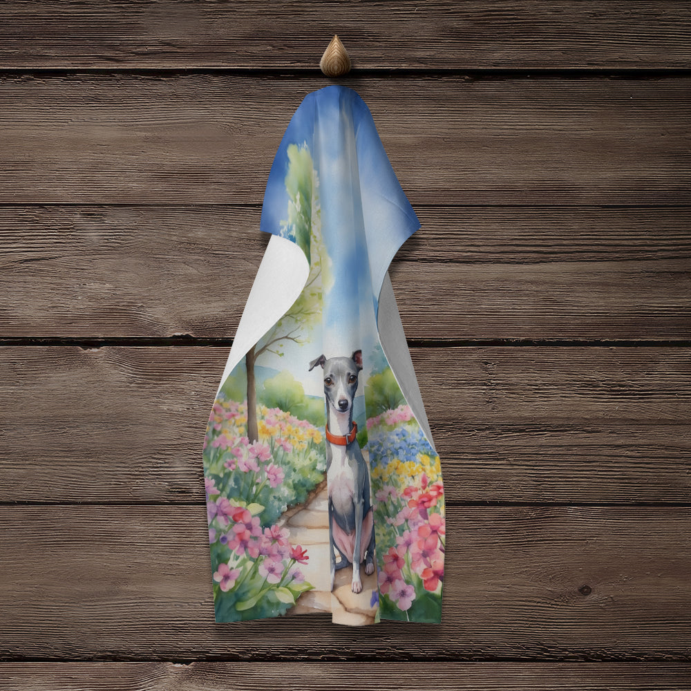 Italian Greyhound Spring Path Kitchen Towel