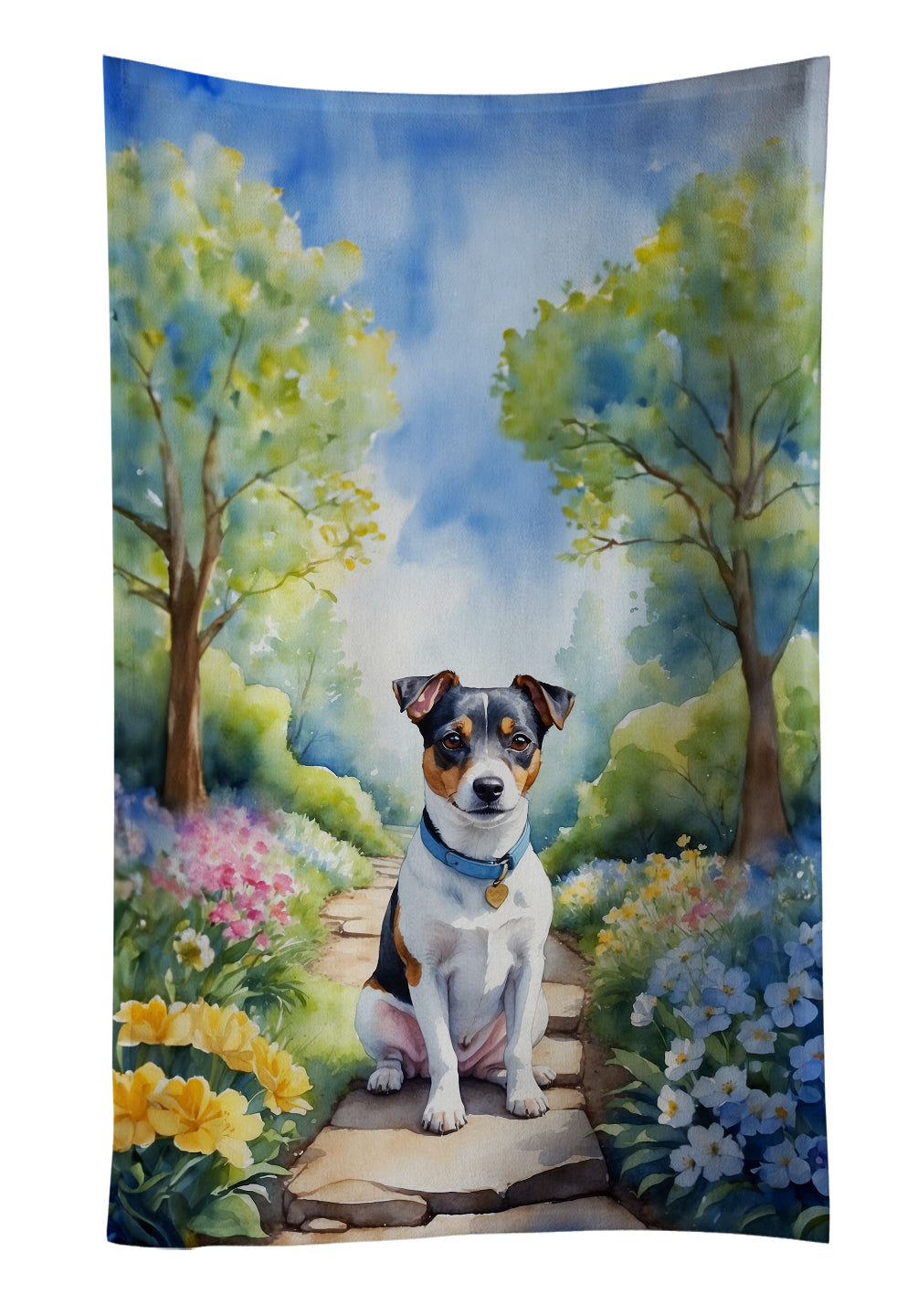 Buy this Jack Russell Terrier Spring Path Kitchen Towel