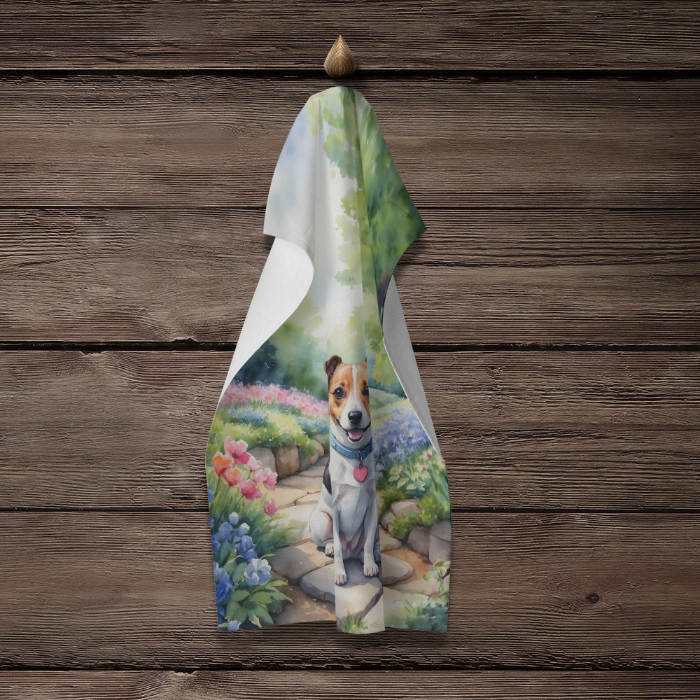 Jack Russell Terrier Spring Path Kitchen Towel