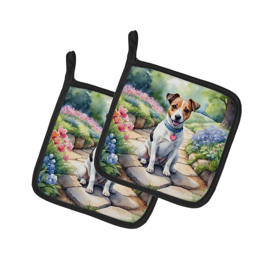 Buy this Jack Russell Terrier Spring Path Pair of Pot Holders