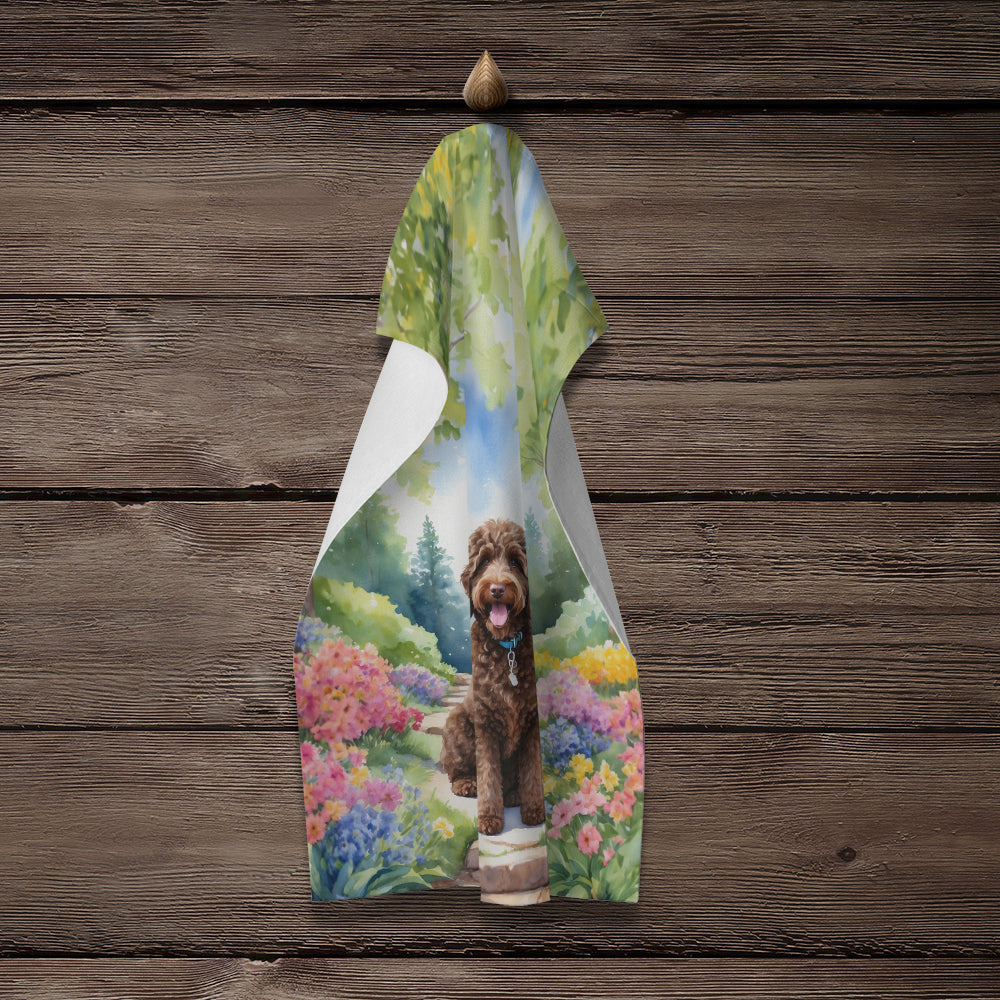 Labradoodle Spring Path Kitchen Towel