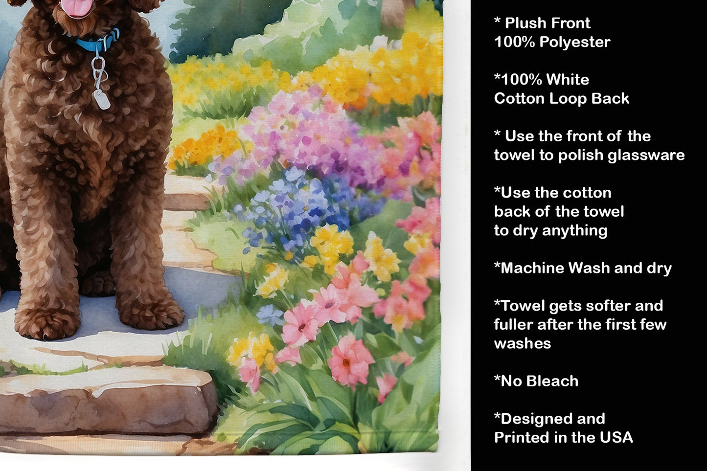 Labradoodle Spring Path Kitchen Towel