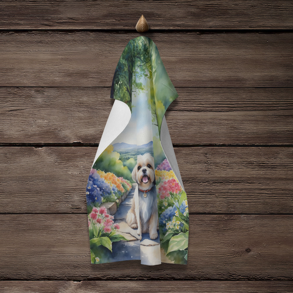 Lhasa Apso Spring Path Kitchen Towel