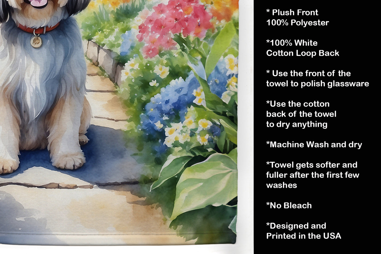 Lhasa Apso Spring Path Kitchen Towel