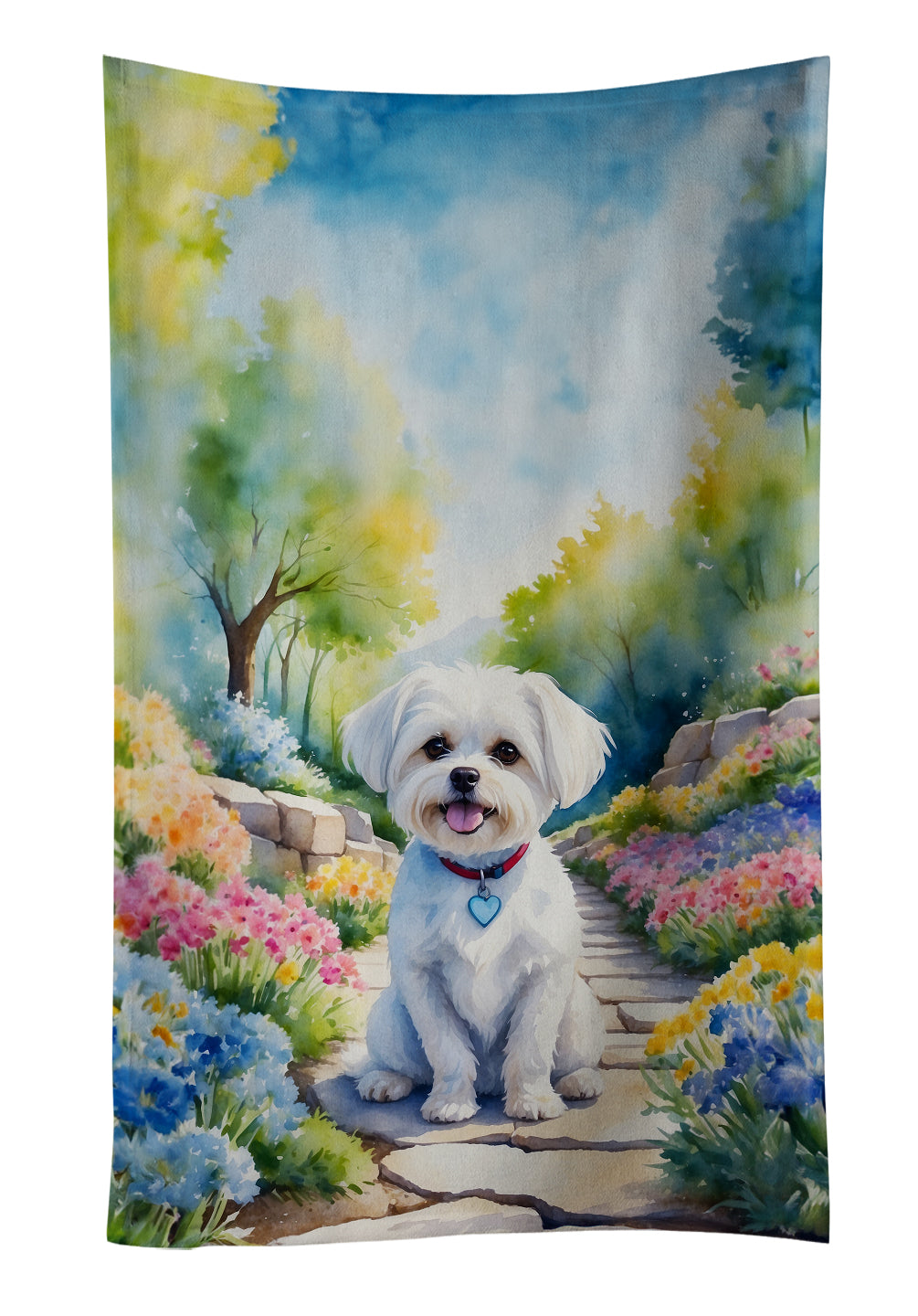 Buy this Maltese Spring Path Kitchen Towel