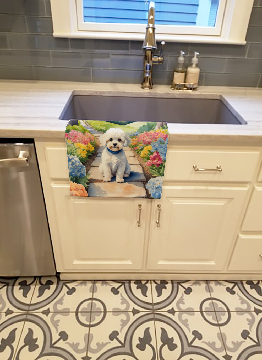 Maltipoo Spring Path Kitchen Towel