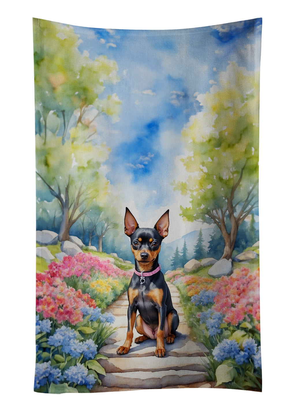 Buy this Miniature Pinscher Spring Path Kitchen Towel