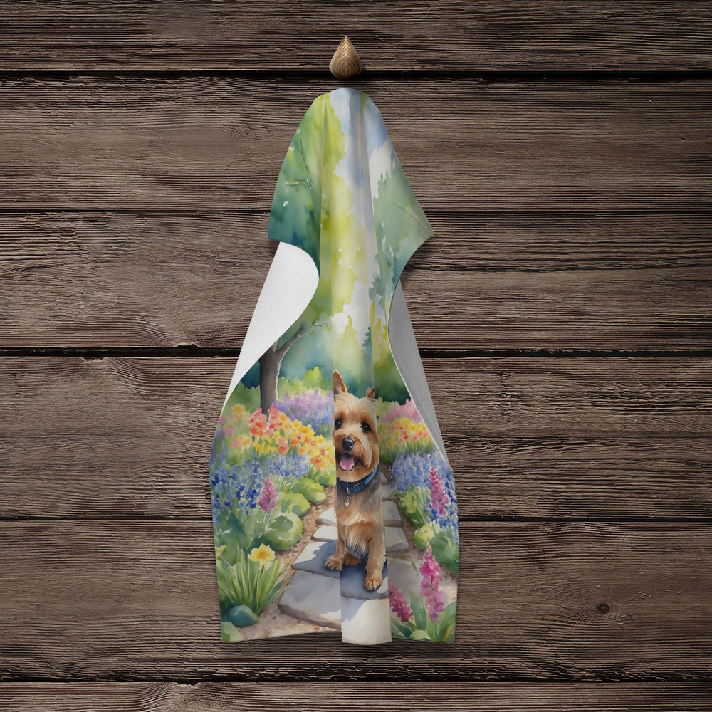 Norwich Terrier Spring Path Kitchen Towel