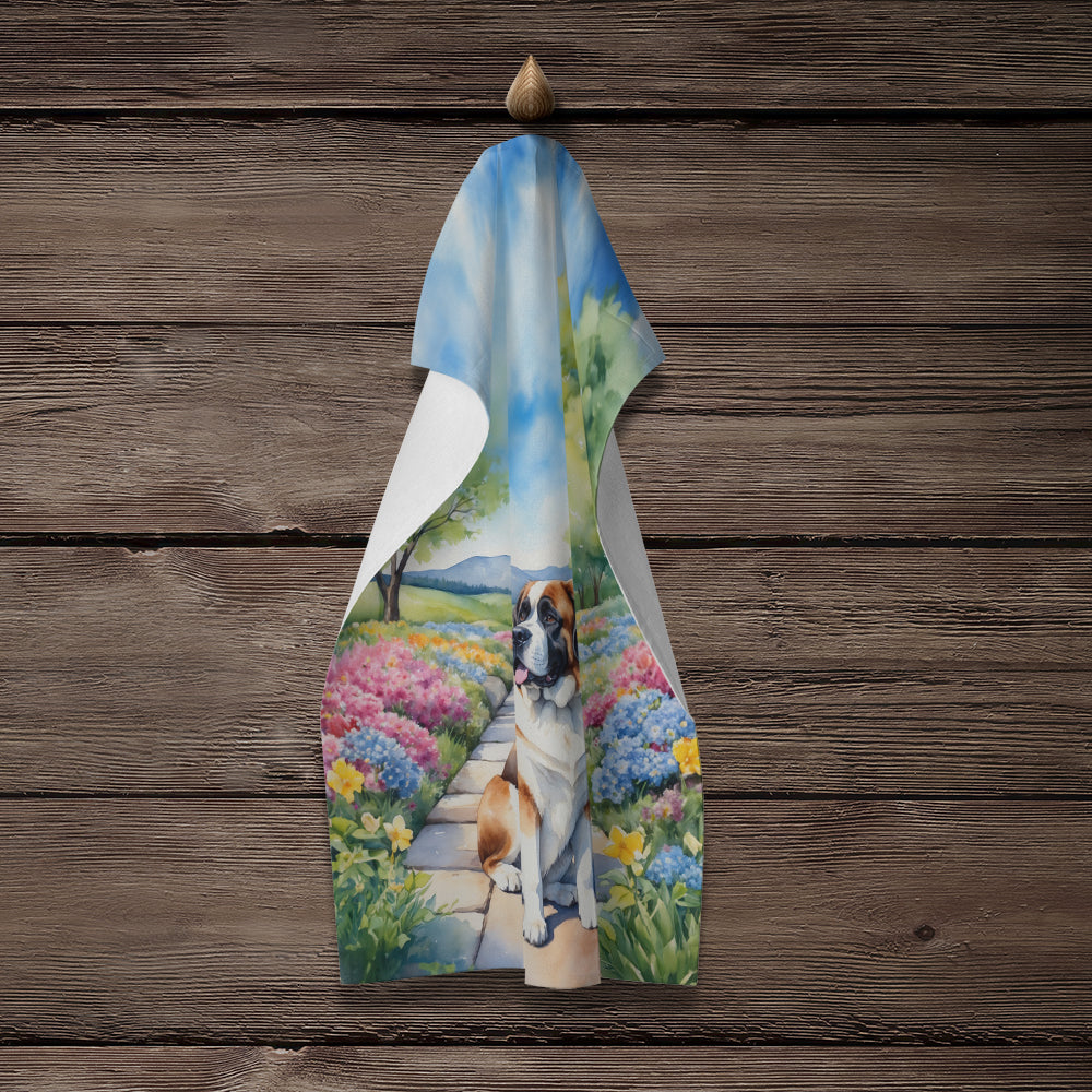 Saint Bernard Spring Path Kitchen Towel