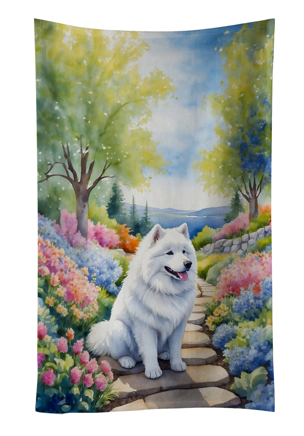 Buy this Samoyed Spring Path Kitchen Towel