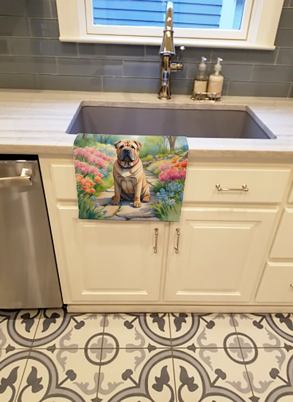 Shar Pei Spring Path Kitchen Towel