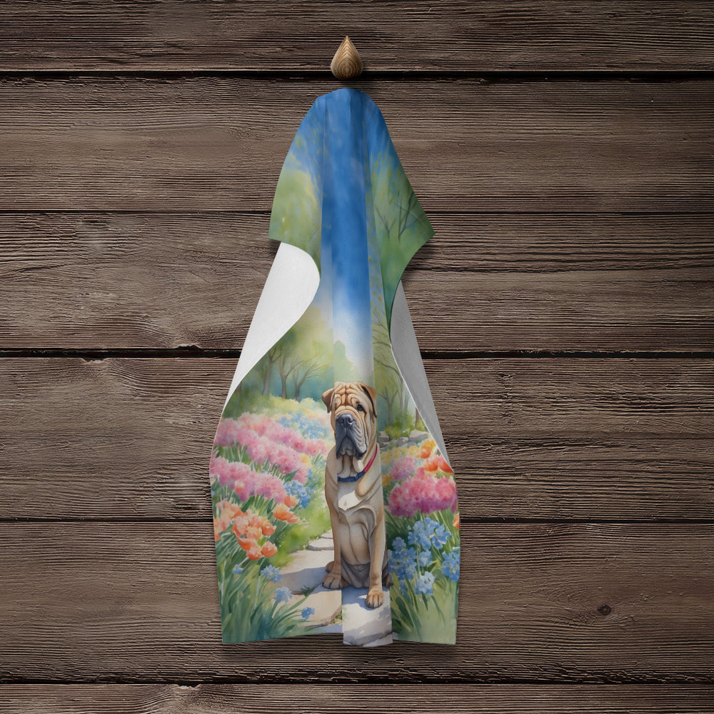 Shar Pei Spring Path Kitchen Towel