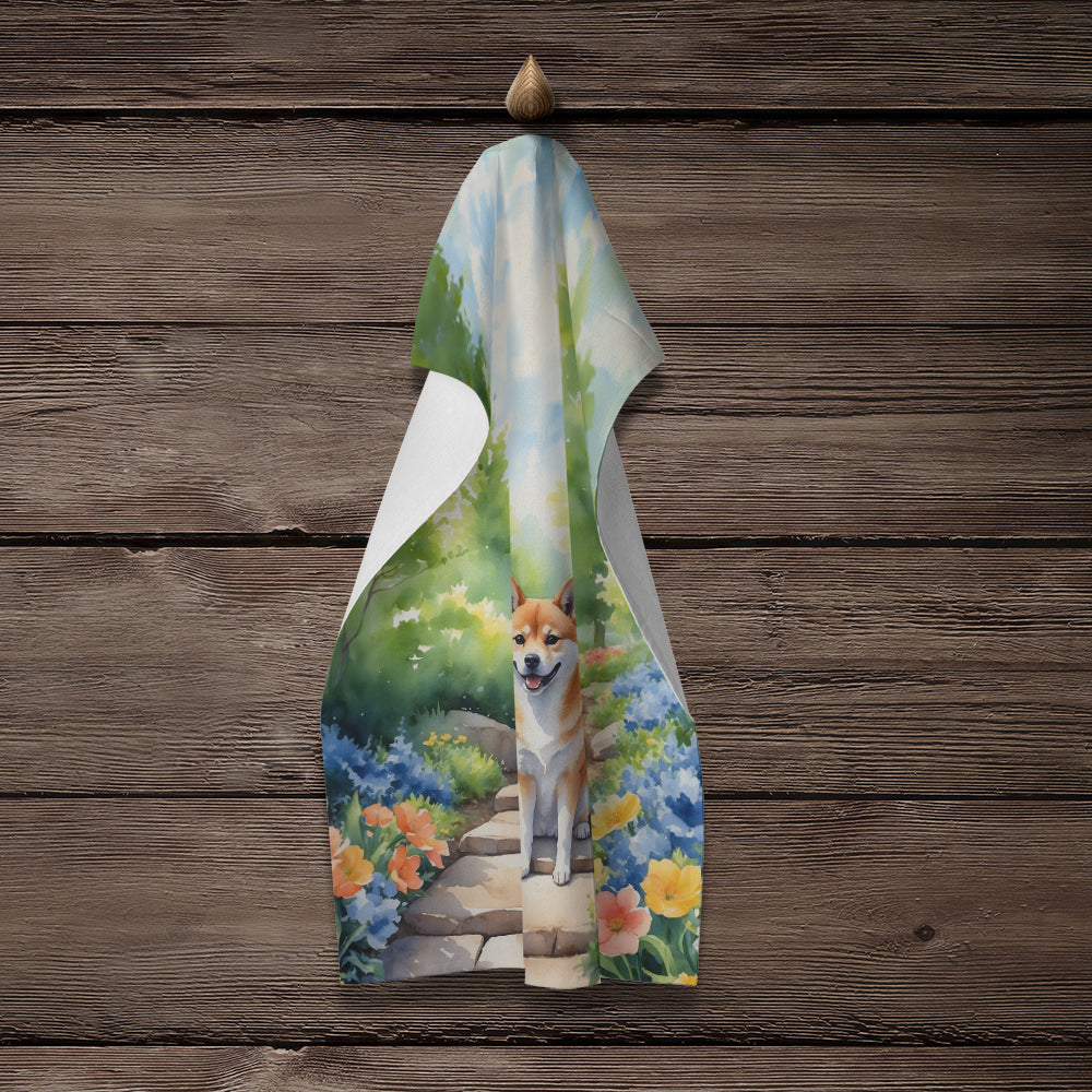 Shiba Inu Spring Path Kitchen Towel