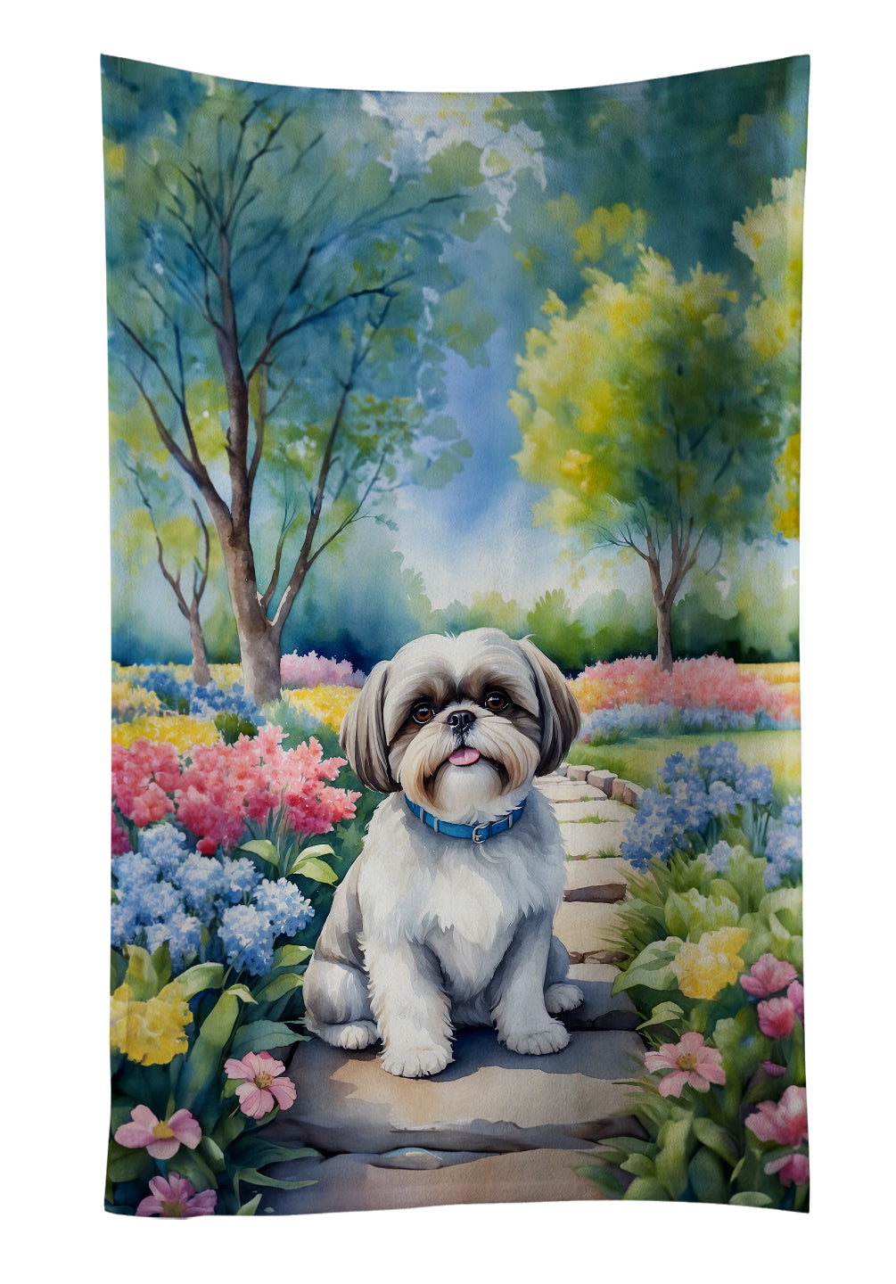 Buy this Shih Tzu Spring Path Kitchen Towel