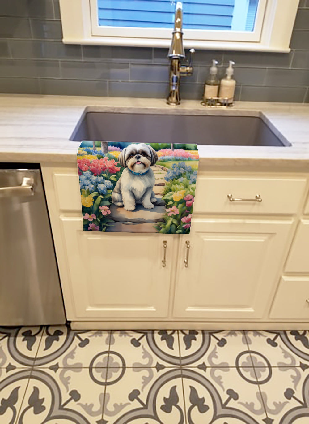 Shih Tzu Spring Path Kitchen Towel