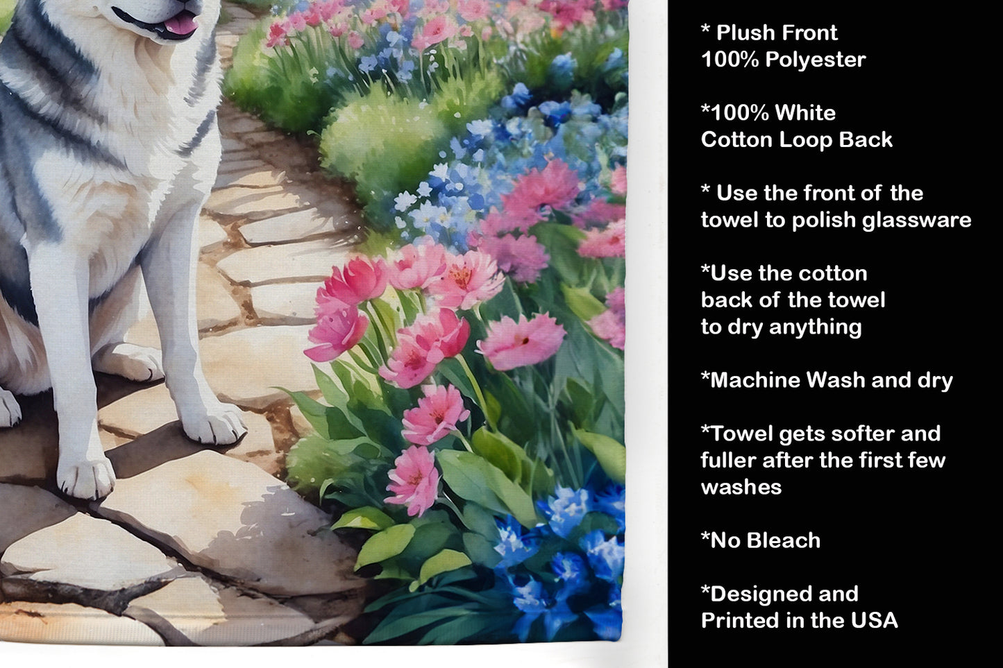 Siberian Husky Spring Path Kitchen Towel