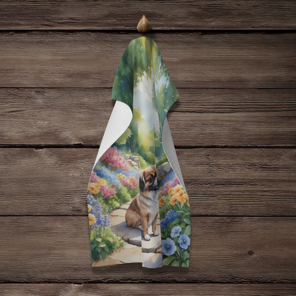 Tibetan Spaniel Spring Path Kitchen Towel