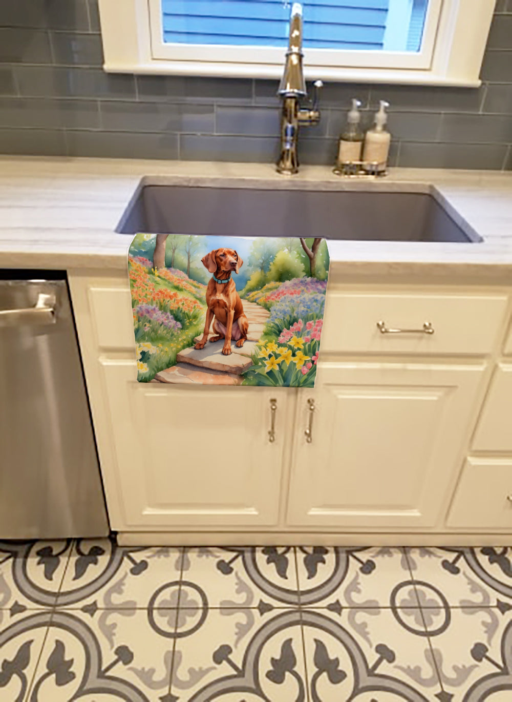 Vizsla Spring Path Kitchen Towel