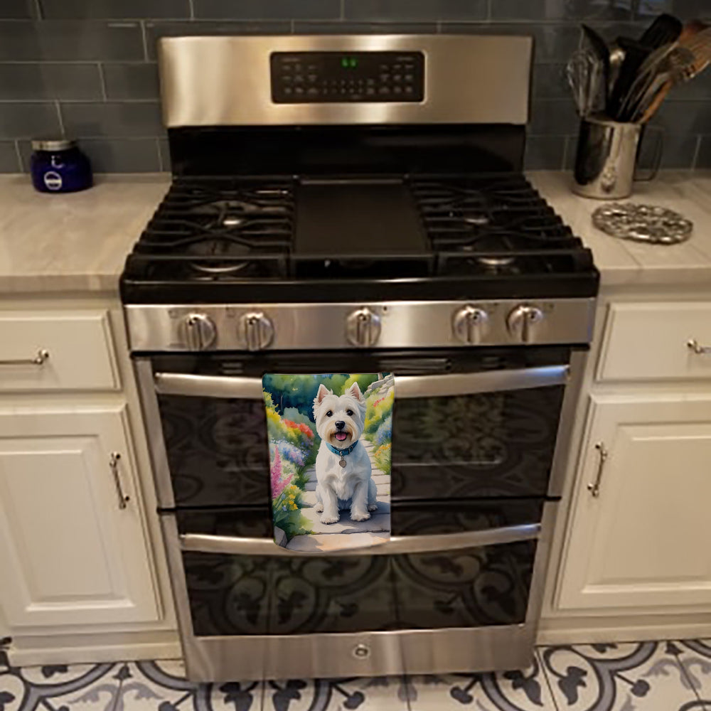 Westie Spring Path Kitchen Towel