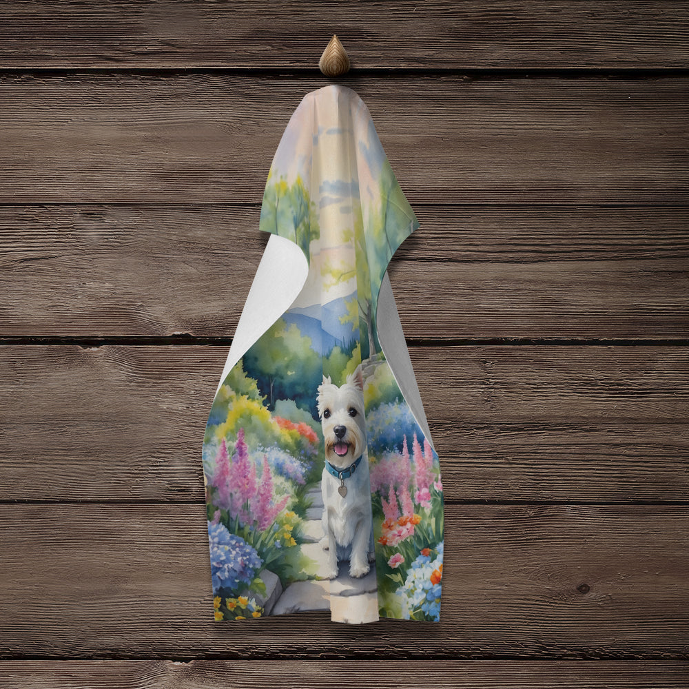 Westie Spring Path Kitchen Towel