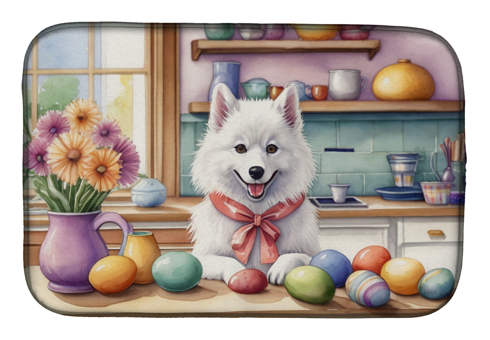 Buy this Decorating Easter American Eskimo Dish Drying Mat