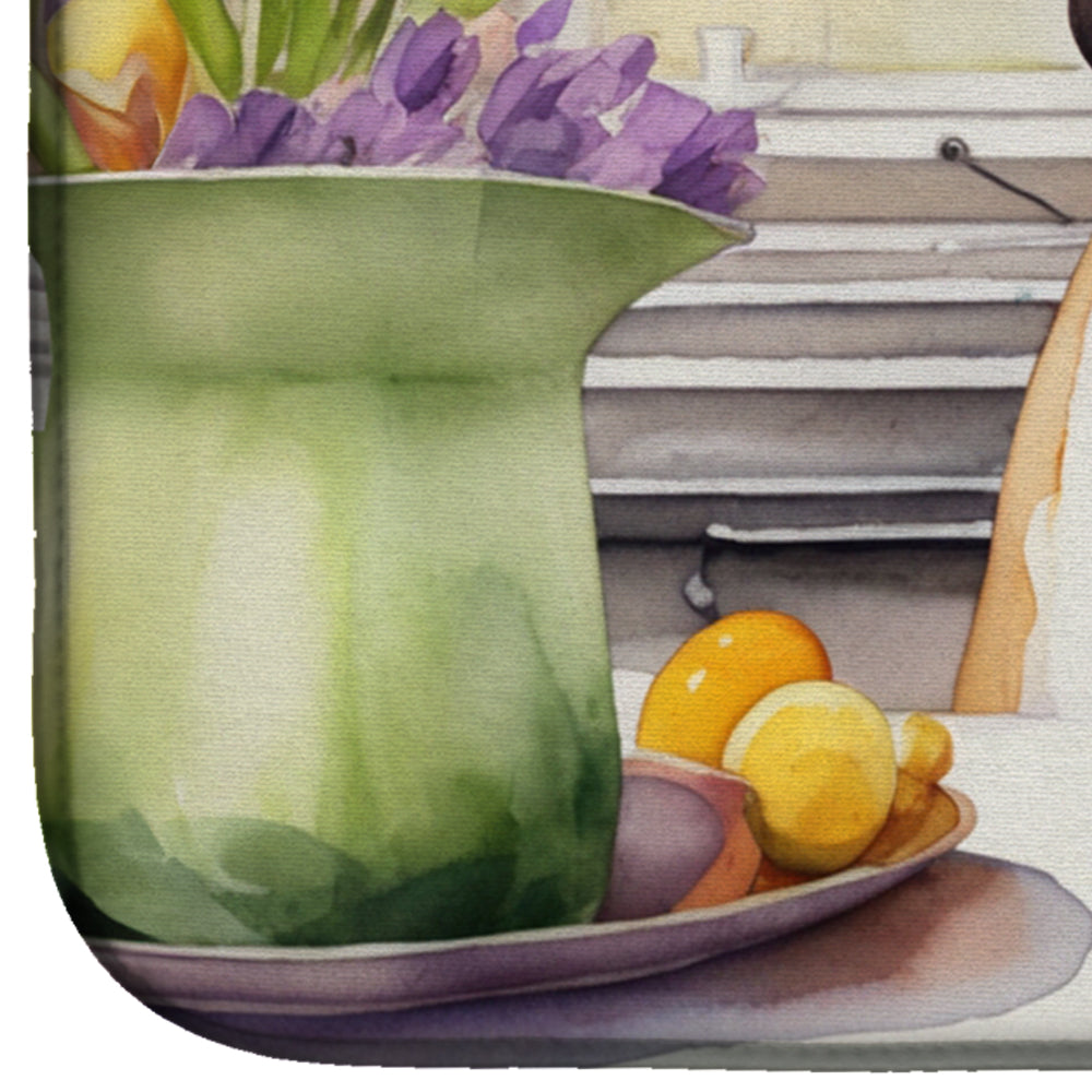 Decorating Easter American Foxhound Dish Drying Mat
