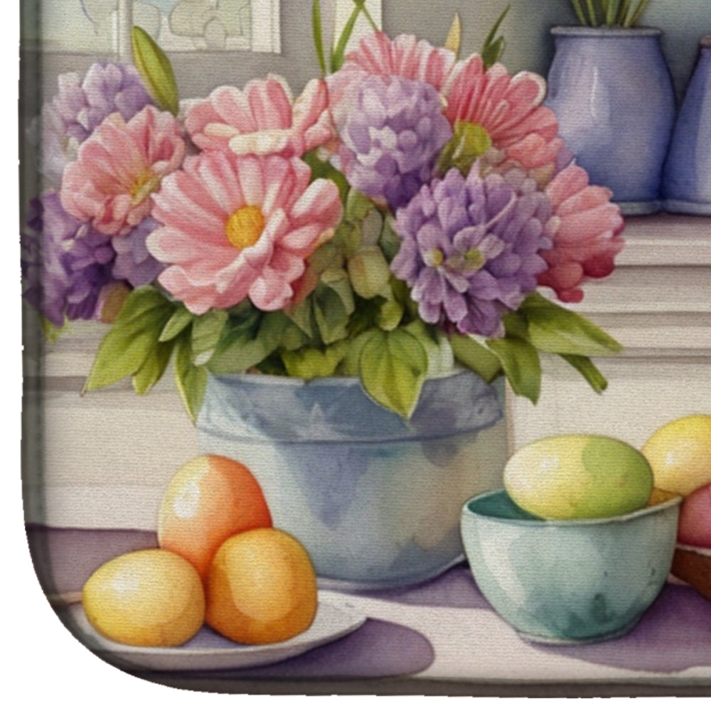 Decorating Easter Anatolian Shepherd Dog Dish Drying Mat