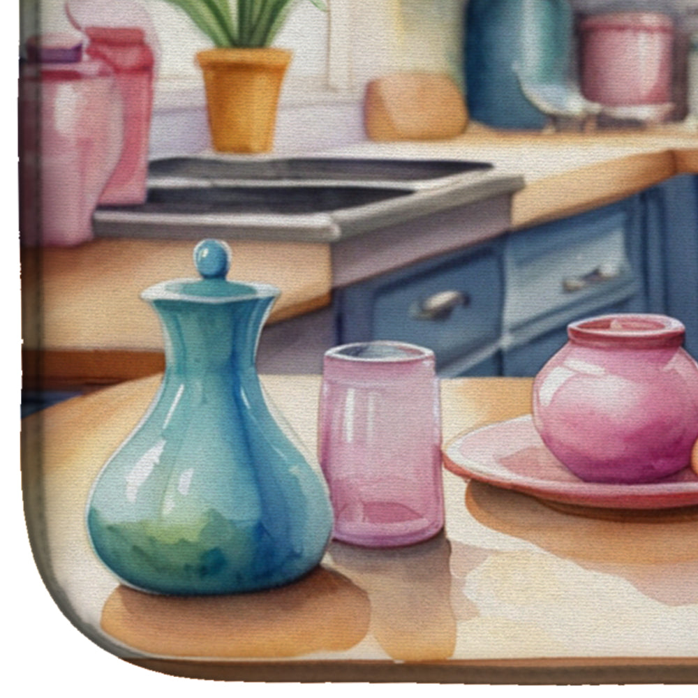 Decorating Easter Bluetick Coonhound Dish Drying Mat